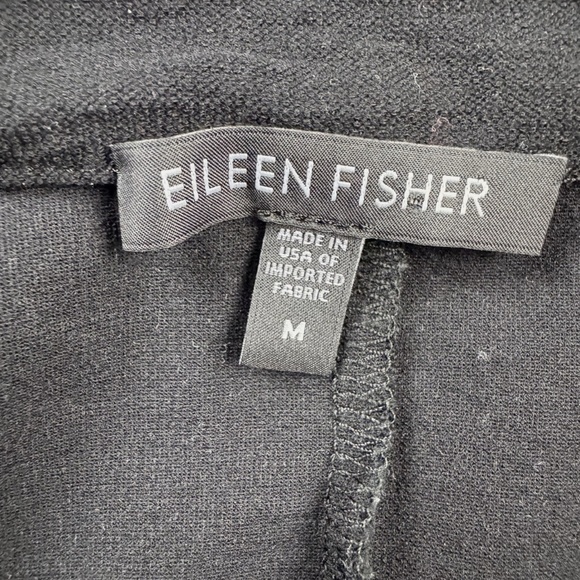 Eileen Fisher Womens Size Medium Stretch Full Zip Long Jacket Black - Picture 3 of 7